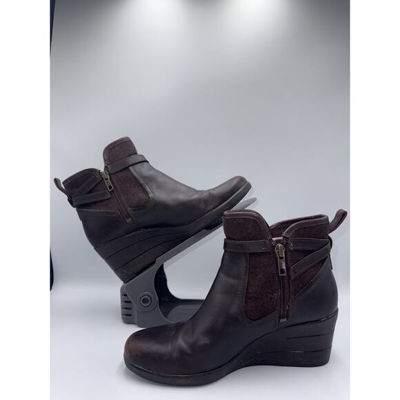 UGG Emalie Stout Brown Leather Bootie Boots Sherpa Insole Women's 7 S/N 1005286 - Picture 4 of 13